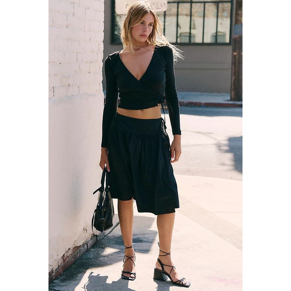 Share Free People Free-Est Effortless Temptation Midi Skirt Wrap Cotton M 284112